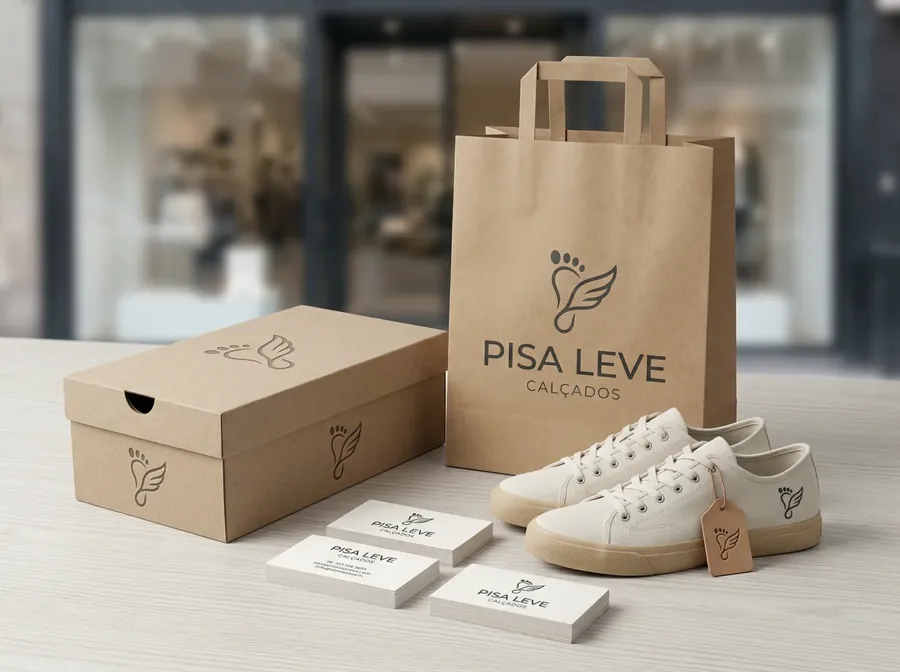 Pisa Leve · Identidade aplicada. Embalagem e pontos de contato.