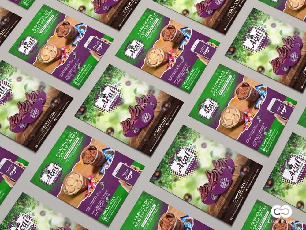 Açaí · Panfleto. Design e identidade aplicados ao impresso.