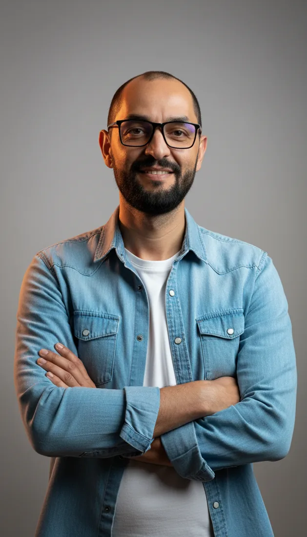 Presença de estúdio. Retrato com direção visual.