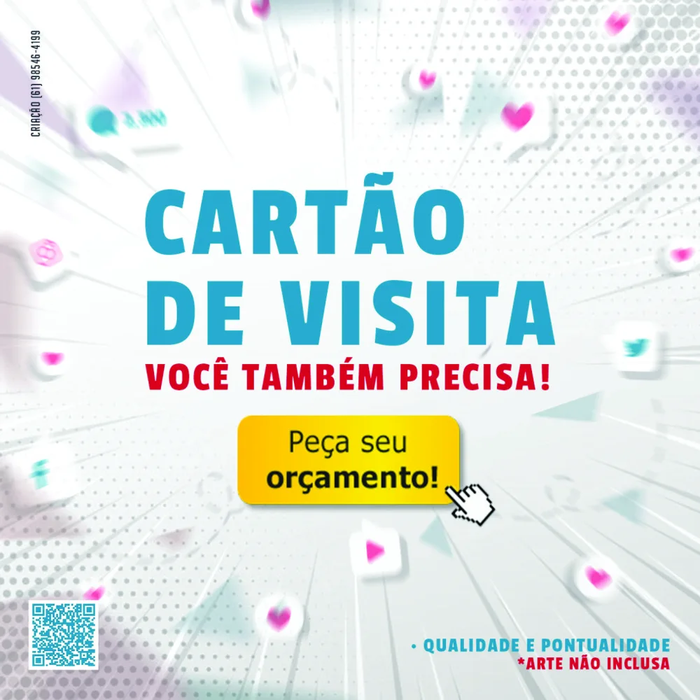 Cartão de visita · Divulgação. Direção de arte para redes sociais.